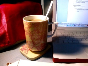 A quick perk of caffeine from a FLORAL mug. 